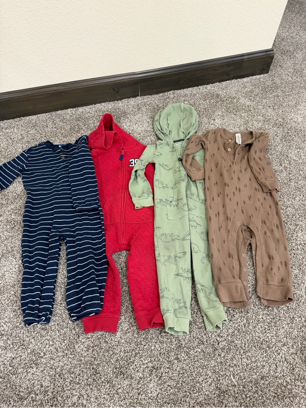 Kids One-Piece Hooded Romper - Green
